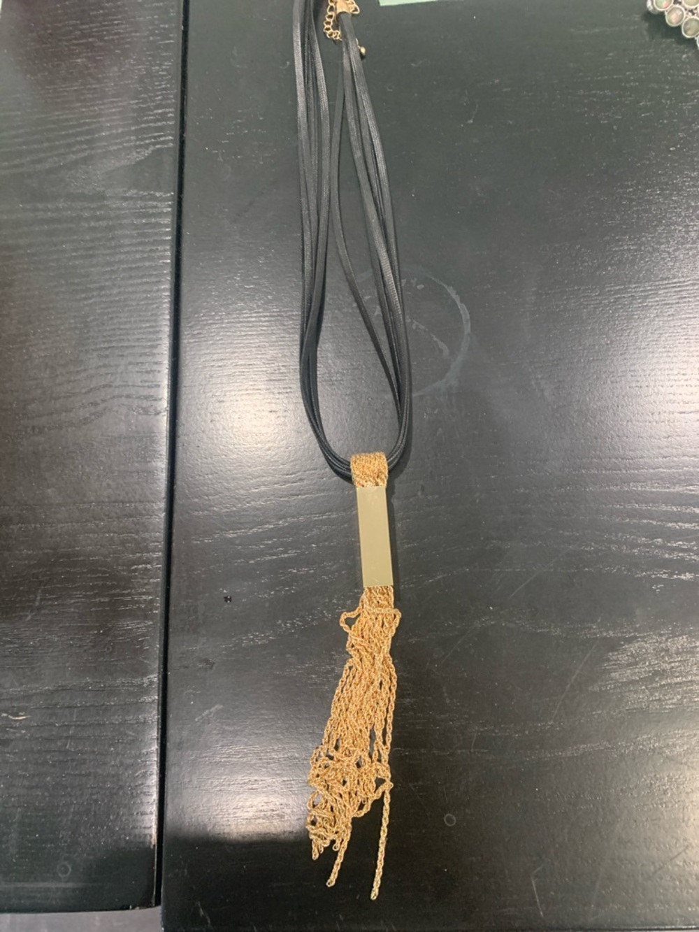 Elegant Black and Gold Tassel Necklace - Women Jewelry